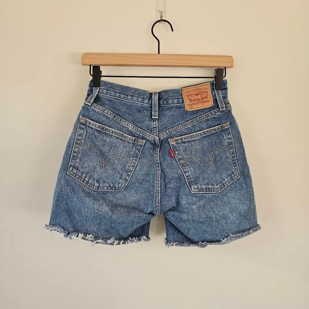 Levis blue denim shorts with